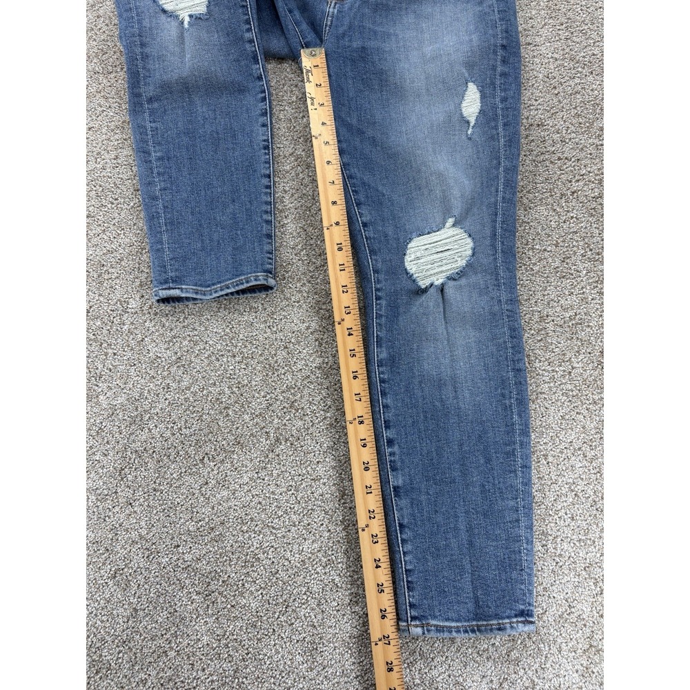 7 For All Mankind Luxe Vintage High Waist Ankle Skinny Womens 30 Blue Distressed - Picture 9 of 12